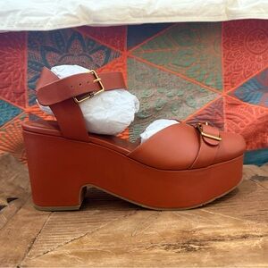 Charlotte Stone Rust Platform Sandals
